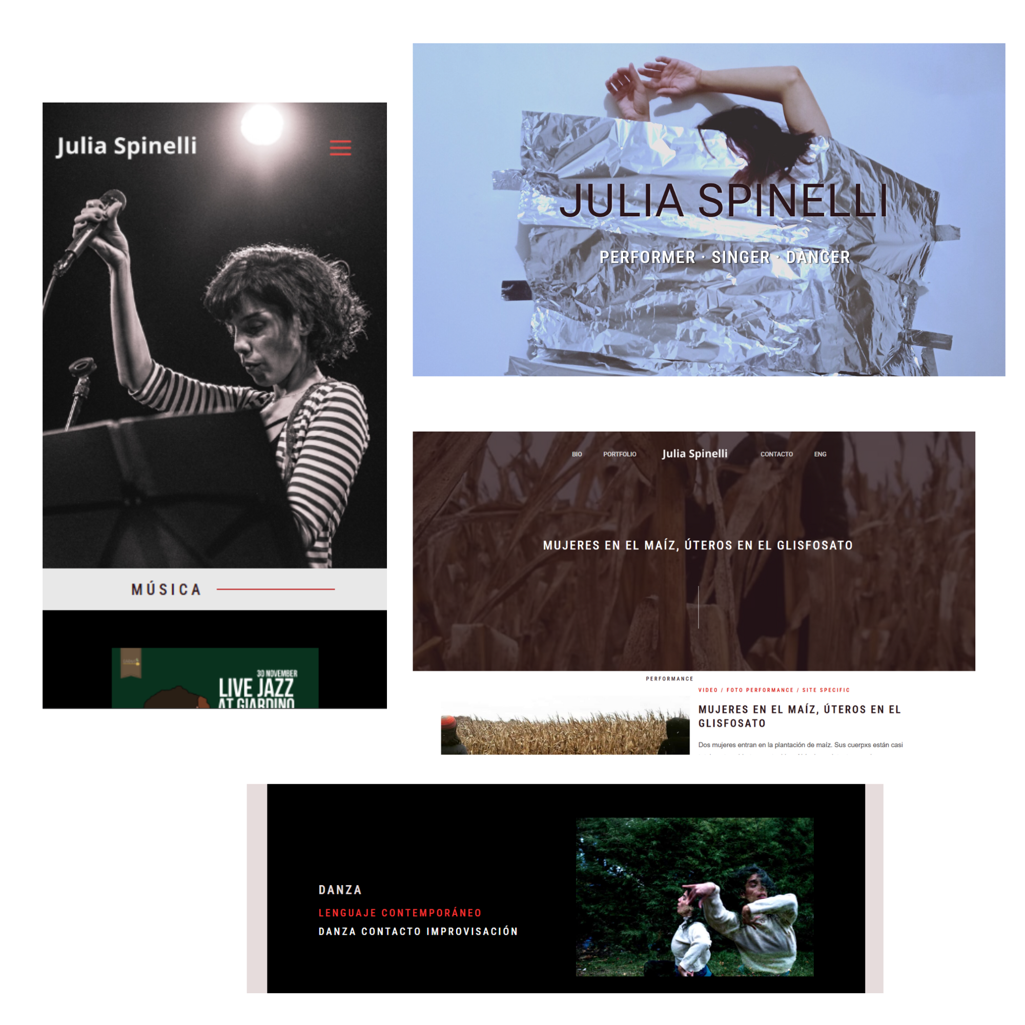 Sitio web de portafolio creado para Julia Spinelli